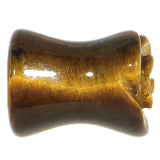 0G Natural Tiger Eye Blooming Flower Stone Saddle Plug