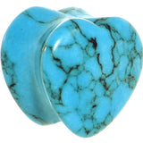 9/16  Natural Blue Turquoise Sweet Heart Stone Saddle Plug