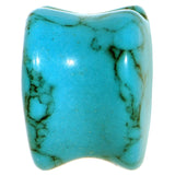 9/16  Natural Blue Turquoise Sweet Heart Stone Saddle Plug