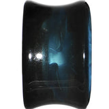 18mm Black Acrylic Aqua Metallic Rose Flower Plug