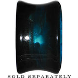 18mm Black Acrylic Aqua Metallic Rose Flower Plug