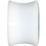 9/16 White Acrylic Aqua Metallic Rose Flower Plug