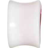 9/16 White Acrylic Pink Metallic Rose Flower Plug