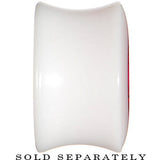 5/8 White Acrylic Pink Metallic Rose Flower Plug