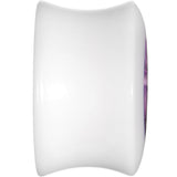 5/8 White Acrylic Purple Metallic Rose Flower Plug