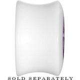 5/8 White Acrylic Purple Metallic Rose Flower Plug
