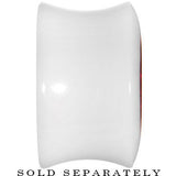 5/8 White Acrylic Red Metallic Rose Flower Plug