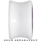 18mm White Acrylic Purple Metallic Rose Flower Plug