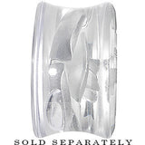 18mm Clear Acrylic Floating Silver Metallic Rose Flower Plug