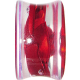18mm Clear Acrylic Floating Red Metallic Rose Flower Plug