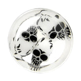 00G Clear Acrylic Spooky Skulls Saddle Plug