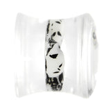 00G Clear Acrylic Spooky Skulls Saddle Plug