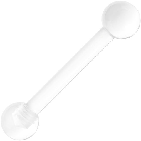 10G Crystal Clear UV Acrylic Straight Barbell