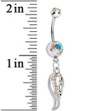 Aurora Gem Angel Wing Dangle Belly Ring