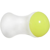 4G White Neon Yellow Acrylic Saddle Plug