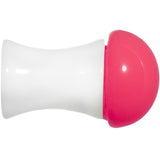 2G White Neon Pink Acrylic Saddle Plug