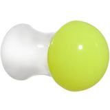 2G White Neon Yellow Acrylic Saddle Plug