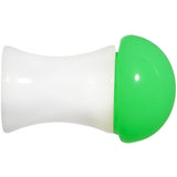 2G White Neon Green Acrylic Saddle Plug