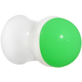 0G White Neon Green Acrylic Saddle Plug