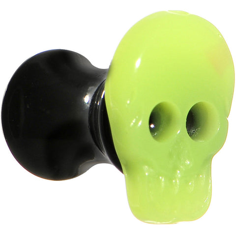 4G Acrylic Neon Yellow Skull Saddle Plug