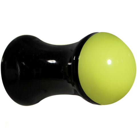 4G Black Neon Yellow Acrylic Saddle Plug