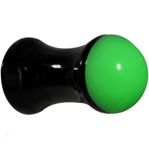 4G Black Neon Green Acrylic Saddle Plug