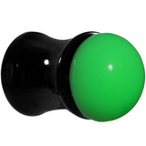 0G Black Neon Green Acrylic Saddle Plug