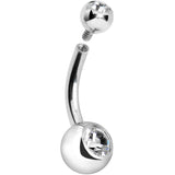 14G 5/16 Double Clear Gem Internally Threaded Belly Button Ring