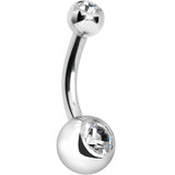 14G 5/16 Double Clear Gem Internally Threaded Belly Button Ring