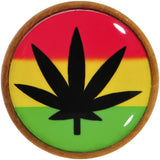20mm Organic Sandalwood Rasta Pot Leaf Saddle Plug