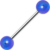 Blue Metallic Acrylic Barbell Tongue Ring