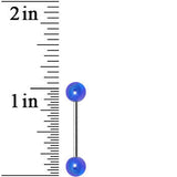 Blue Metallic Acrylic Barbell Tongue Ring