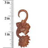 8G Organic Sabo Wood Art Nouveau Flower Hanger Plug Set