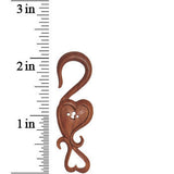 6G Organic Sabo Wood Key to My Heart Hanger Plug Set