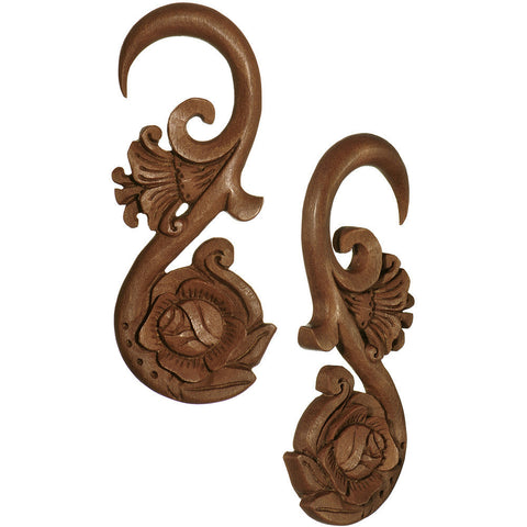 4G Organic Sabo Wood Spring Blossom Hanger Plug Set