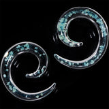 4G Aqua Sky Glow in the Dark Glass Spiral Taper Set