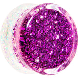 20mm Purple Pink White Acrylic Glitter Party Saddle Plug