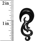 0G Black Acrylic Southwestern Swirls Taper Spiral Plug