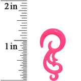 6G Pink Acrylic Southwestern Swirls Taper Spiral Plug