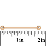 14G 1 1/2 Rose Gold Plated Straight Barbell