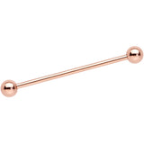 14G 1 1/4 Rose Gold Plated Straight Barbell