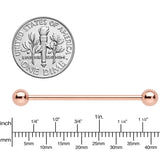 14G 1 1/4 Rose Gold Plated Straight Barbell