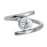 14G 7/16 Clear CZ Gem Coil Twist Belly Ring