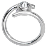 14G 7/16 Clear CZ Gem Coil Twist Belly Ring