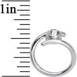 14G 7/16 Clear CZ Gem Coil Twist Belly Ring