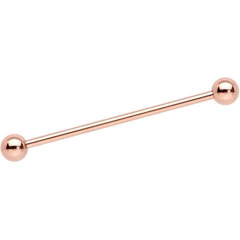 14G 1 3/8 Rose Gold Plated Straight Barbell