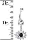 Clear Gem Blinged Out Eye Dangle Belly Ring