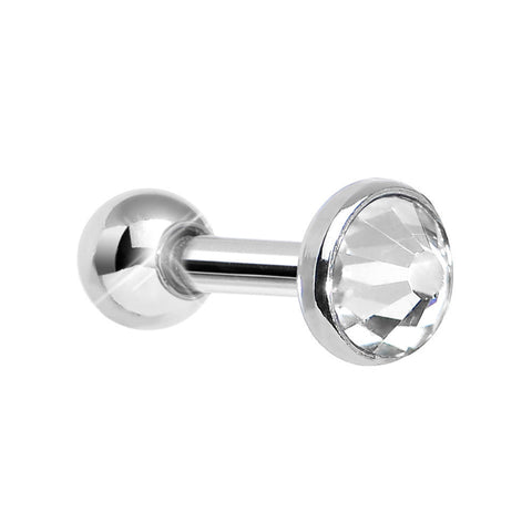 4mm Clear Gem Tragus Cartilage Barbell Earring