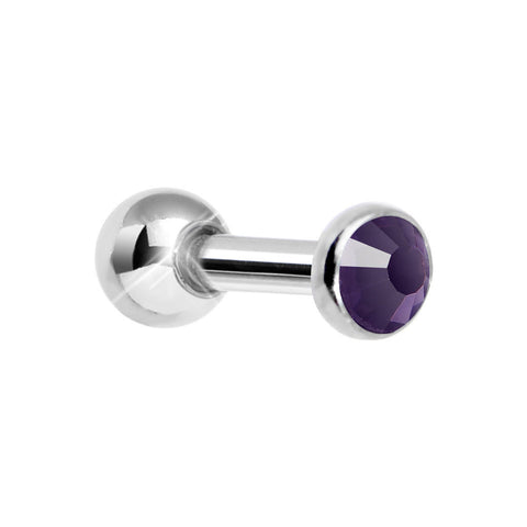 3mm Purple Gem Tragus Cartilage Barbell Earring
