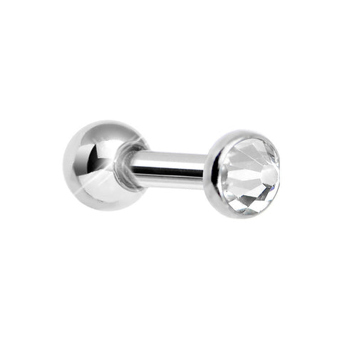 3mm Clear Gem Tragus Cartilage Barbell Earring